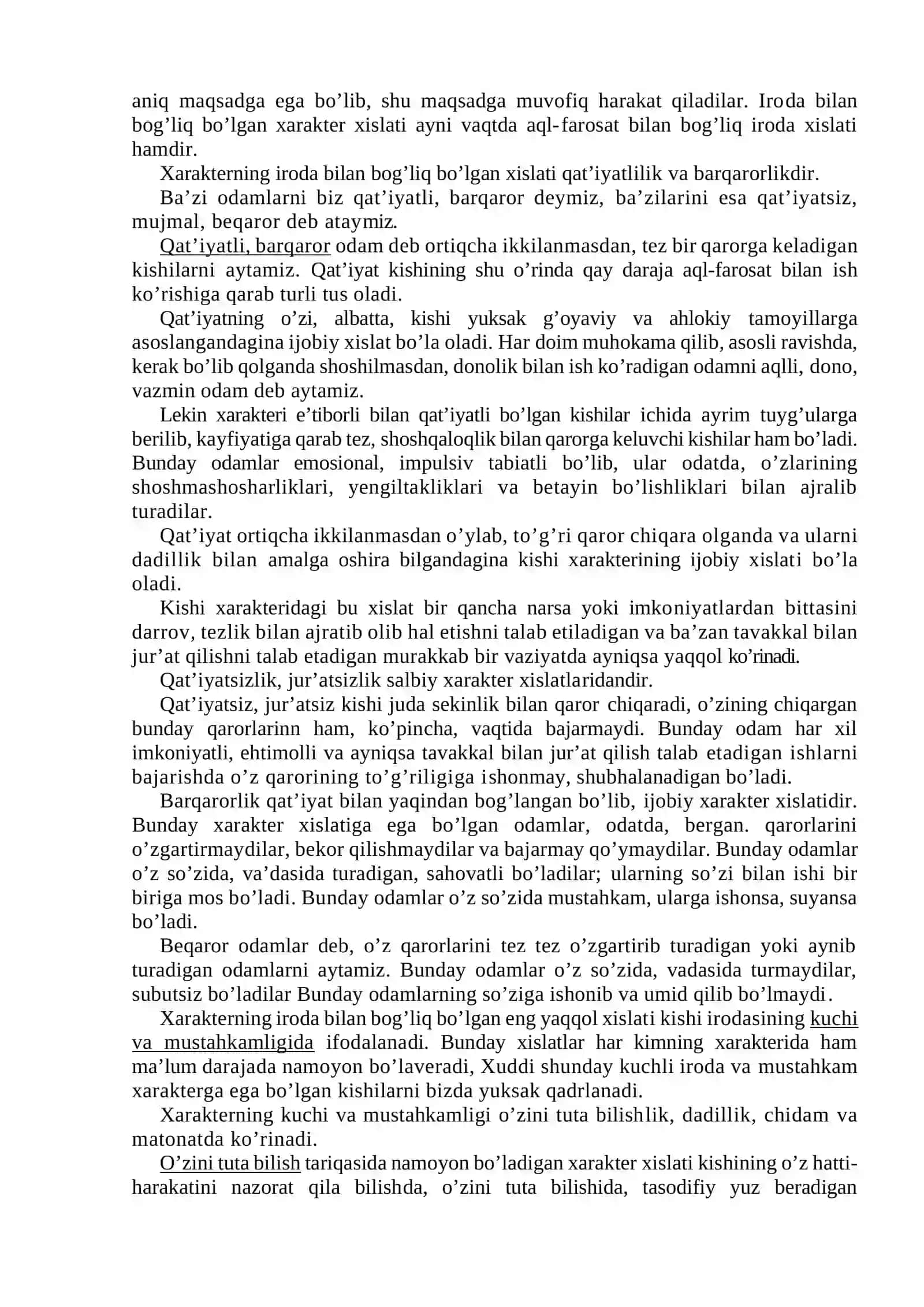 Xarakter, uning taraqqiysi va fizologik asoslari 4