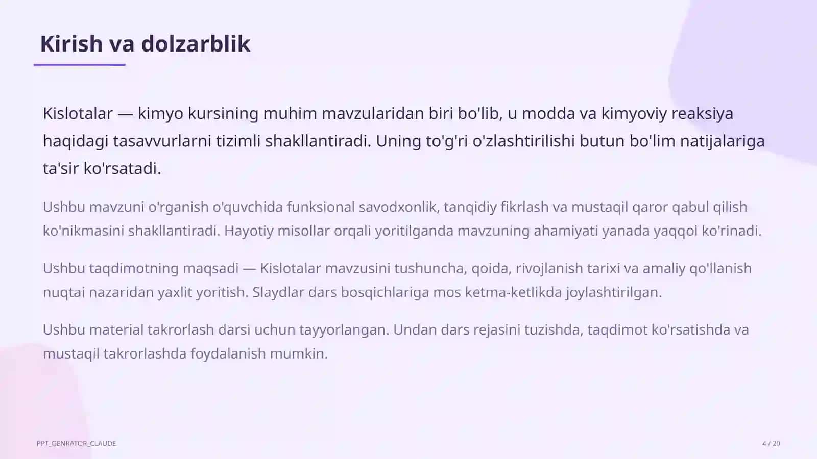 Kislotalar (8-sinf) 4