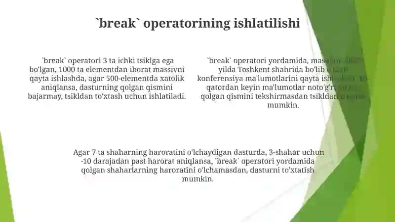 Python dasturlash tilida continue va break operatori 4