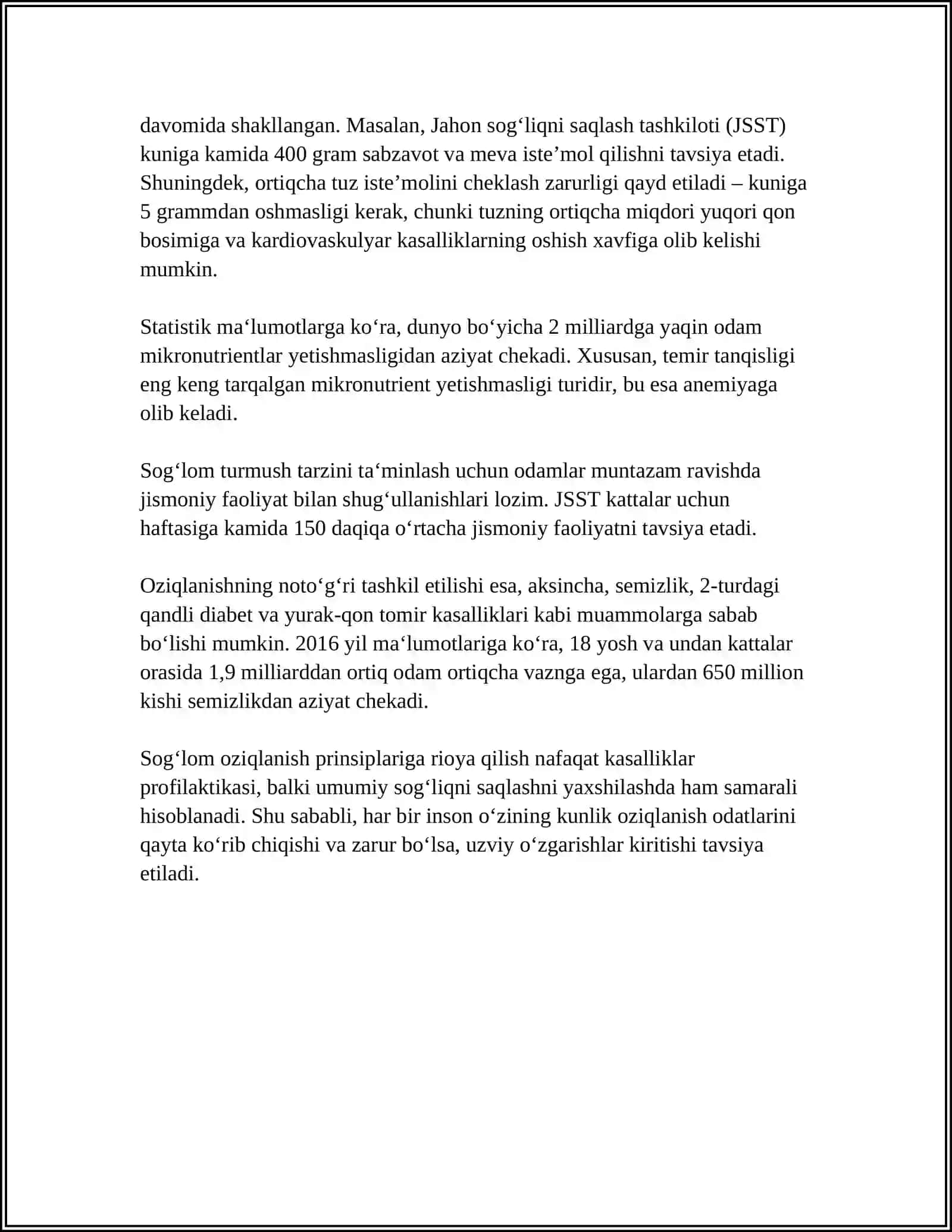 SALOMATLIK VA KASALLIK HAQIDA 4
