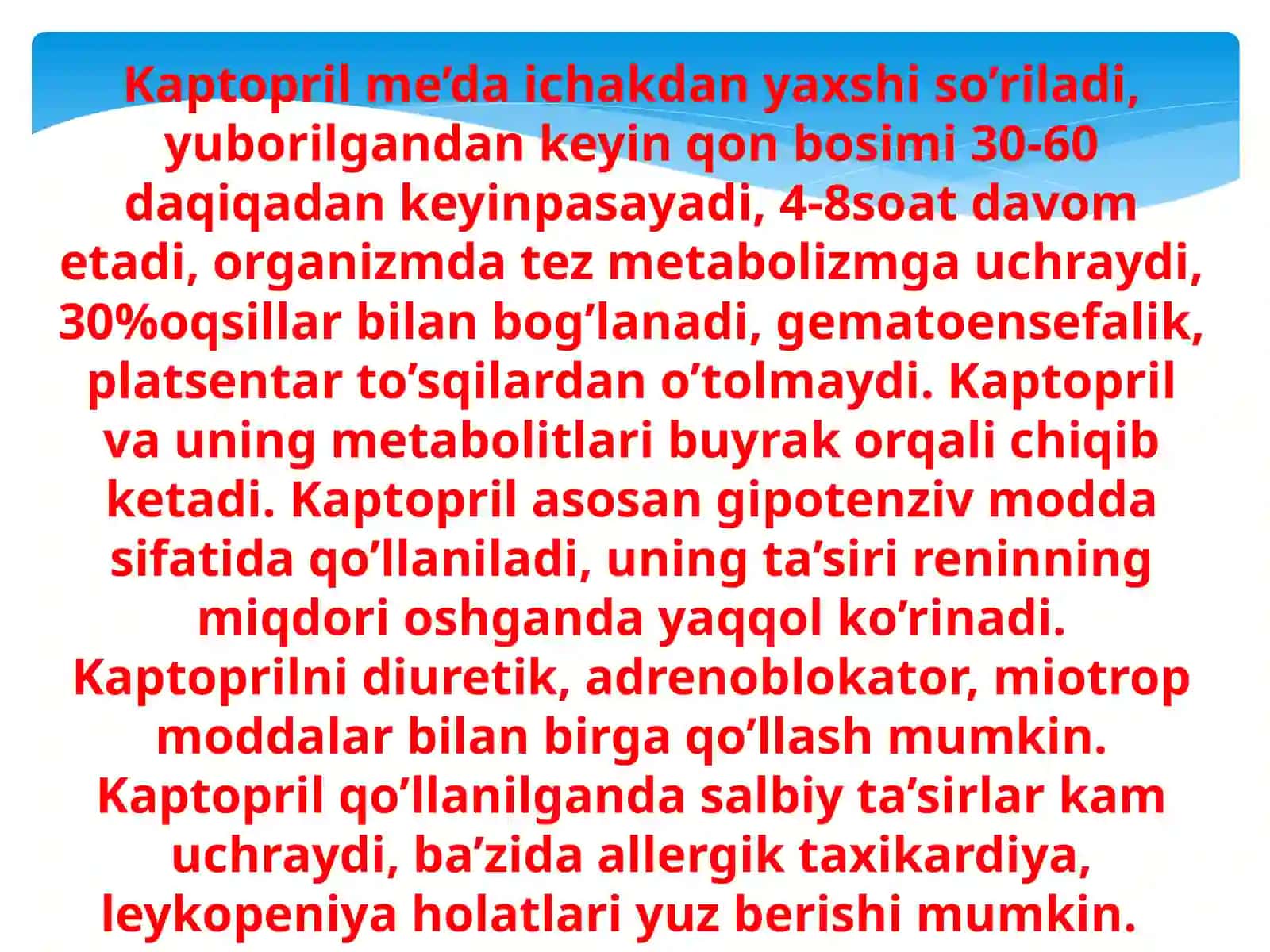 Renin-angiotenzin sistemasiga ta'sir etuvchi moddalar 4