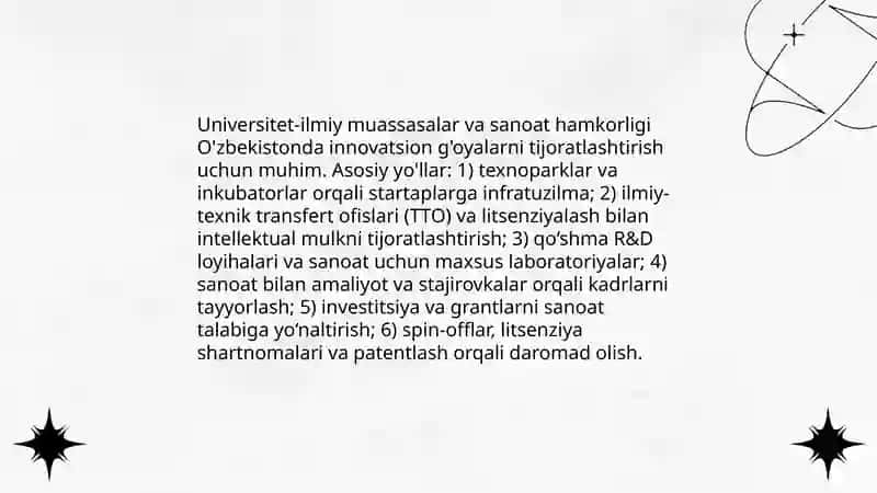 Innovatsion g'oyalarni tijoratlash yo'llari 4