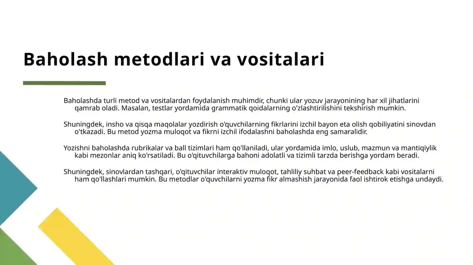 O'QUVCHILARGA UY INSHOLARI YOZISHNI O'RGATISH YO'LLARI 4