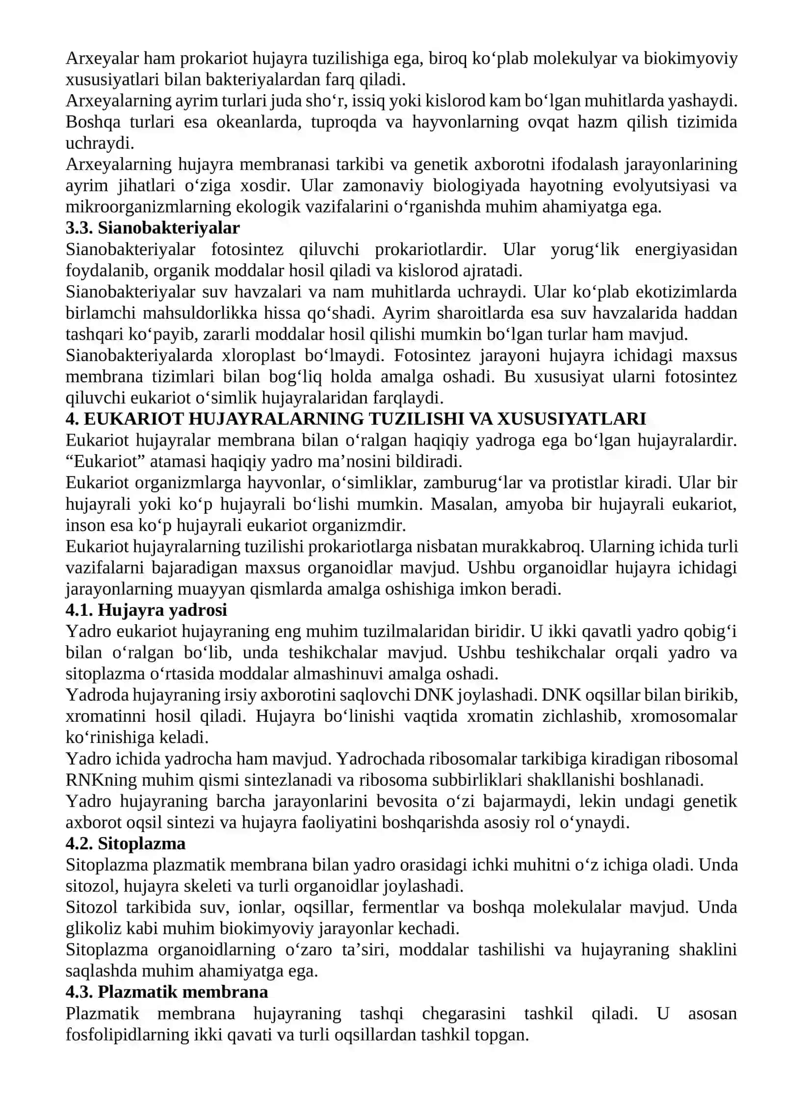 Prokariot va eukariot hujayralar orasidagi farq 4