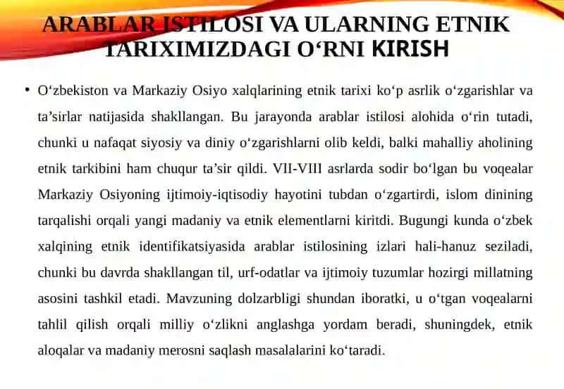 Arablaristilosivaularning etnik tariximizdagio‘rni 4