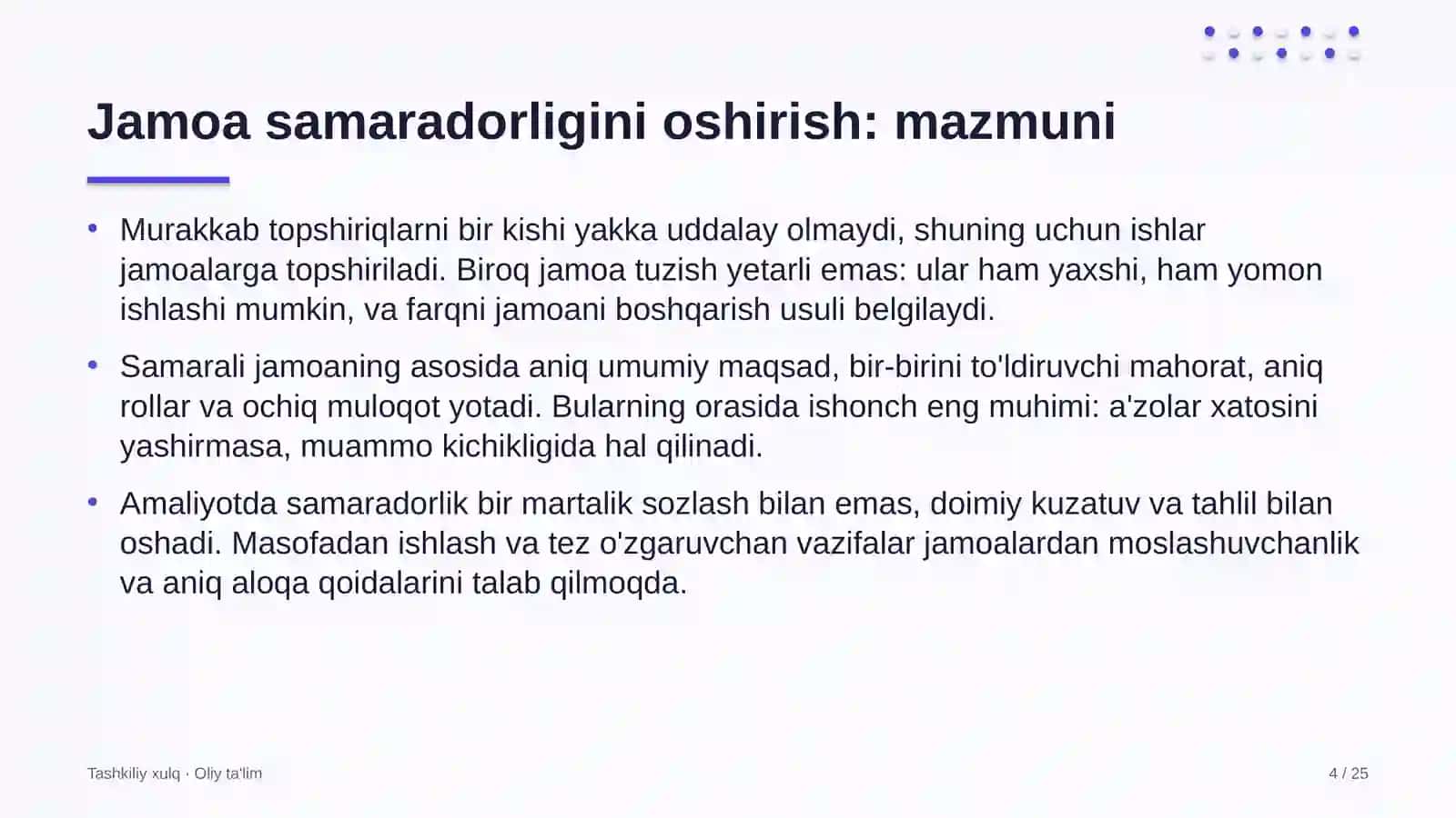 Akvaparklarda jamoa samaradorligini oshirish 4