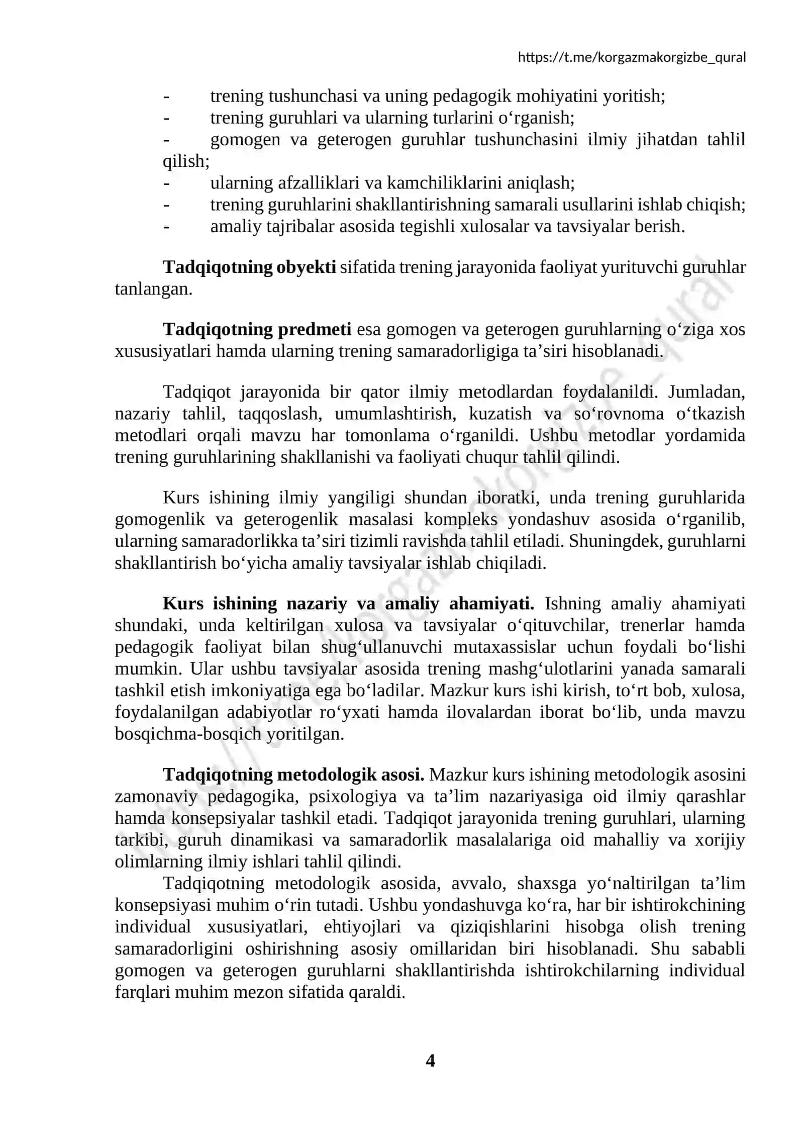 Trening guruhlarida gomogenlik va geterogenlik 4