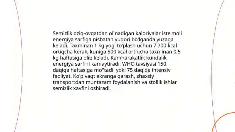 Yog'bosish, semizlik 4
