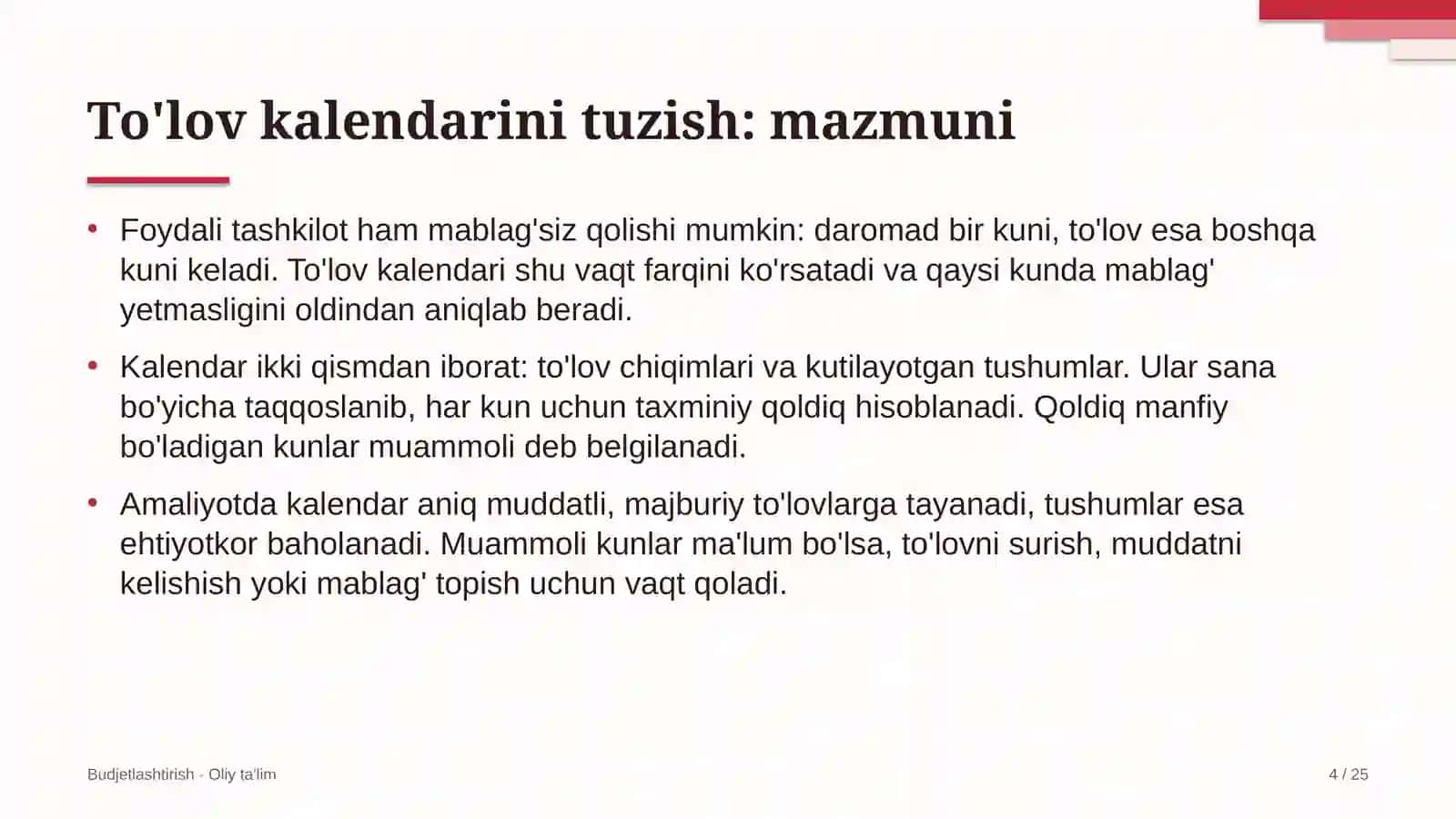 elektr tarmoqlari korxonalarida to'lov kalendarini tuzish 2963 4