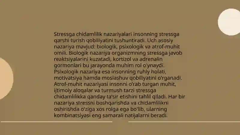 Xulq-atvor tiplari va stressga chidamlilik 4