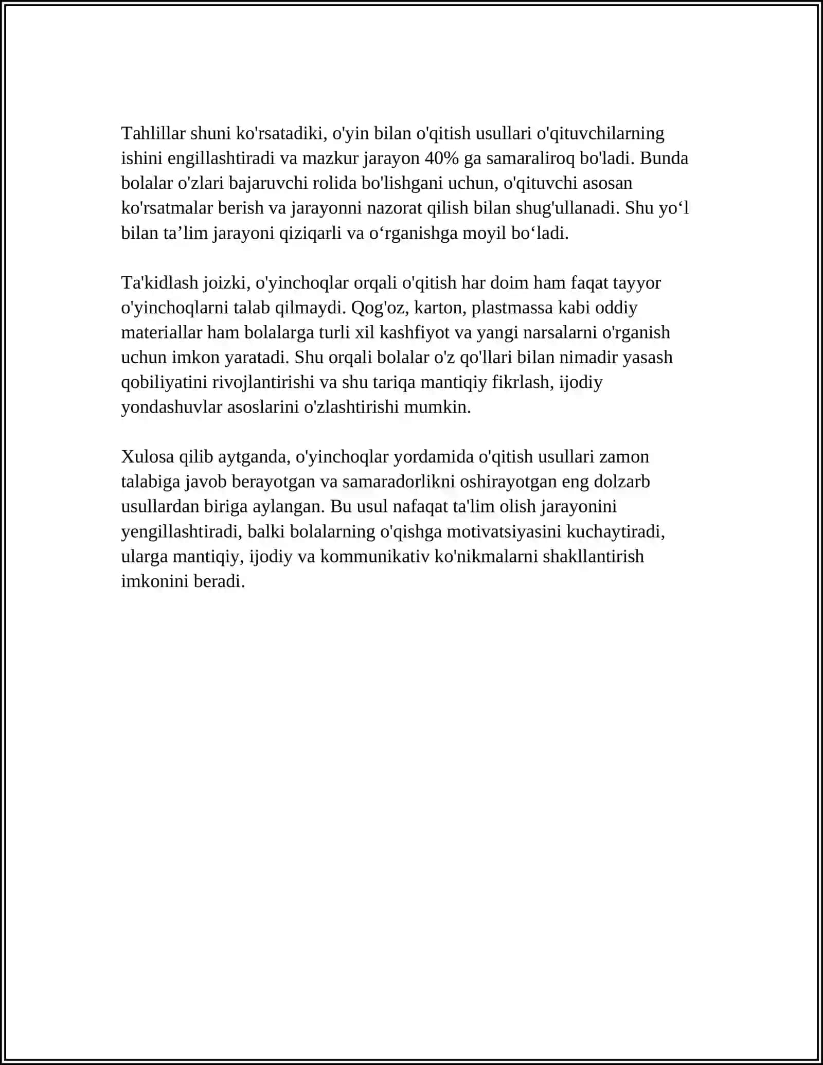 BOLANING MAKTAB TAʼLIMIGA TAYYORGARLIGI TAHLILI 4