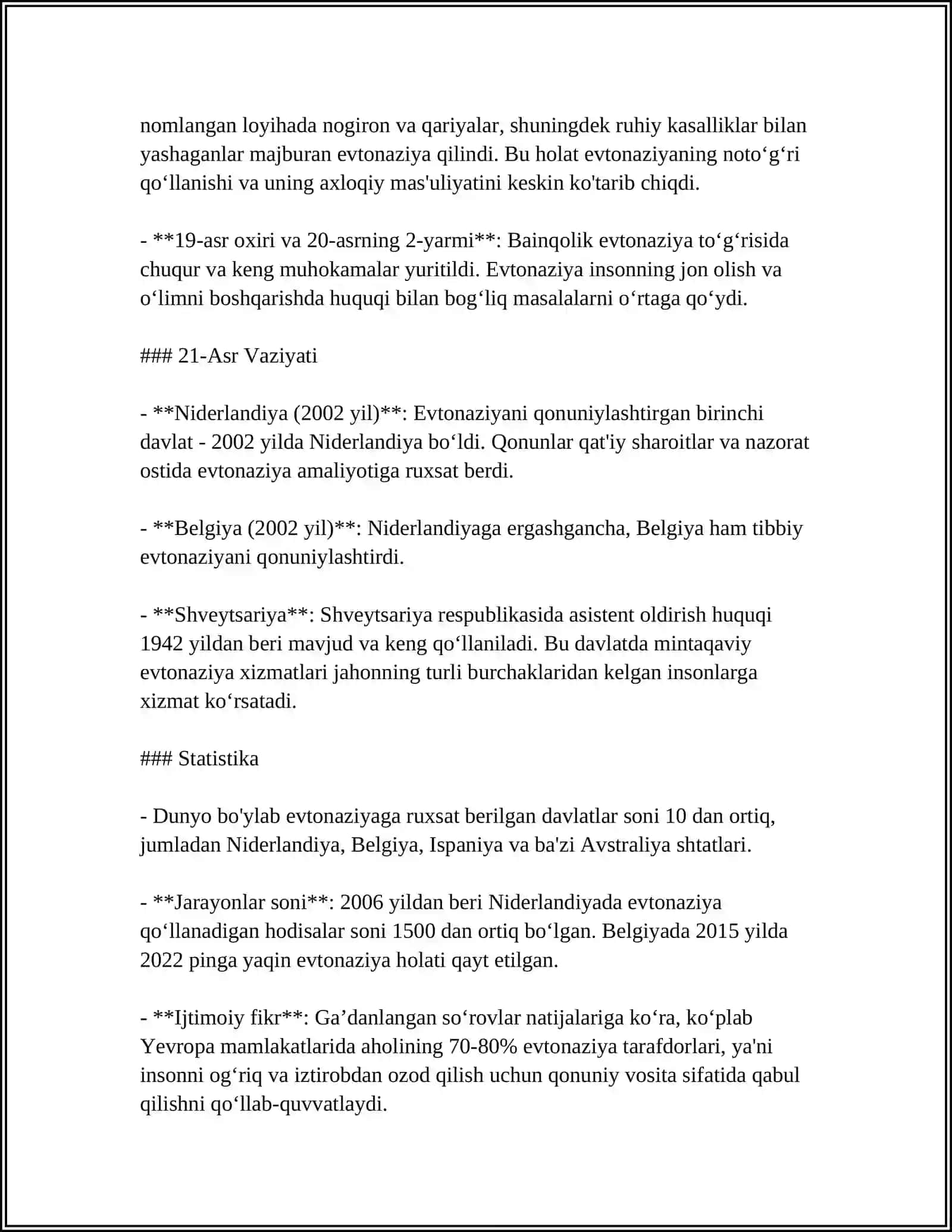 EVTANAZIYA MUAMMOLARI 4
