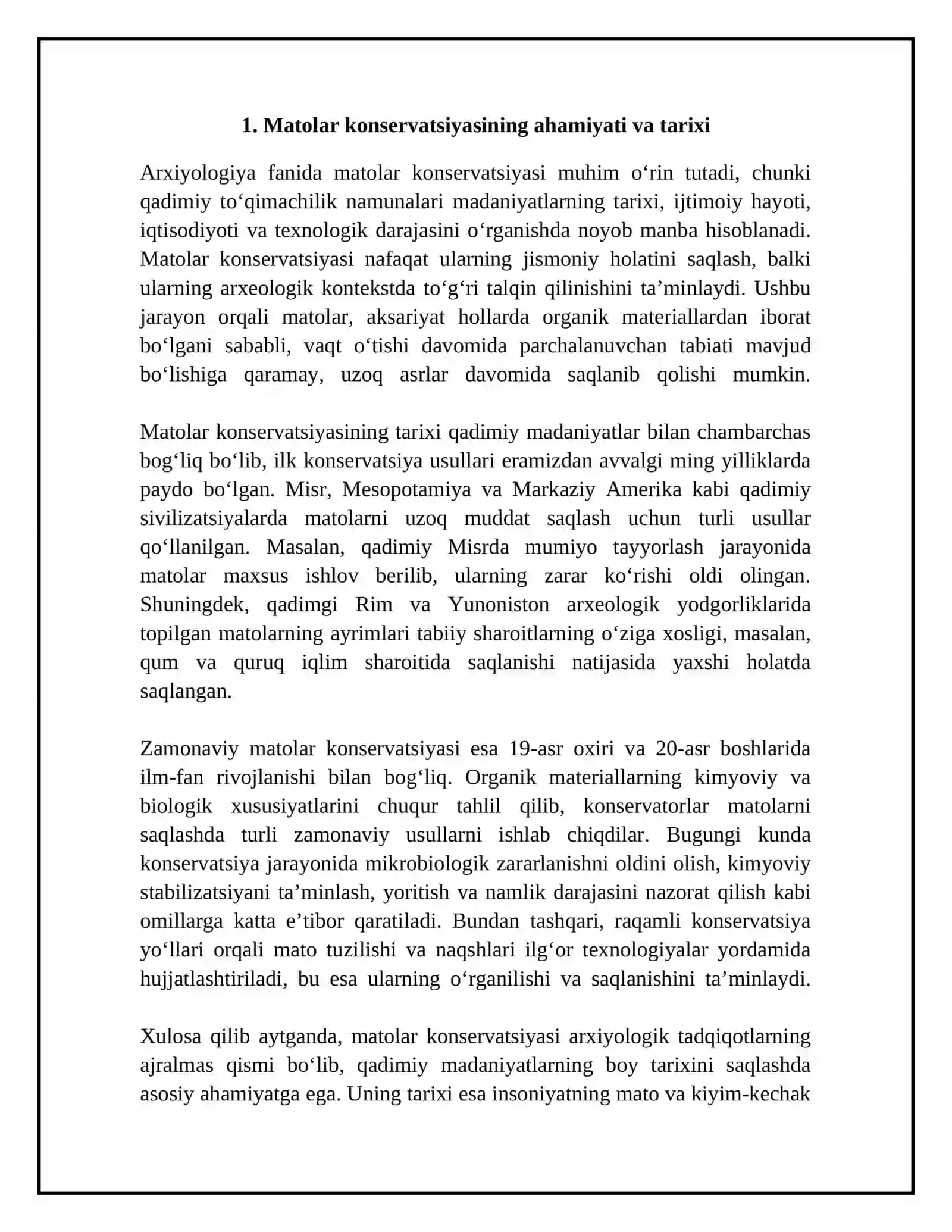 Matolar kansirvatsiyasi mavzusi 4