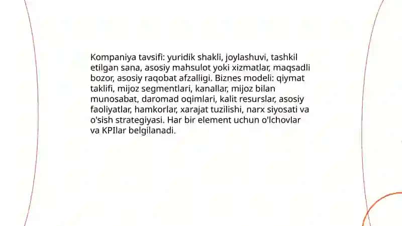 Muvaffaqiyatli biznes-reja tuzish va uning asosiy elementlari 4