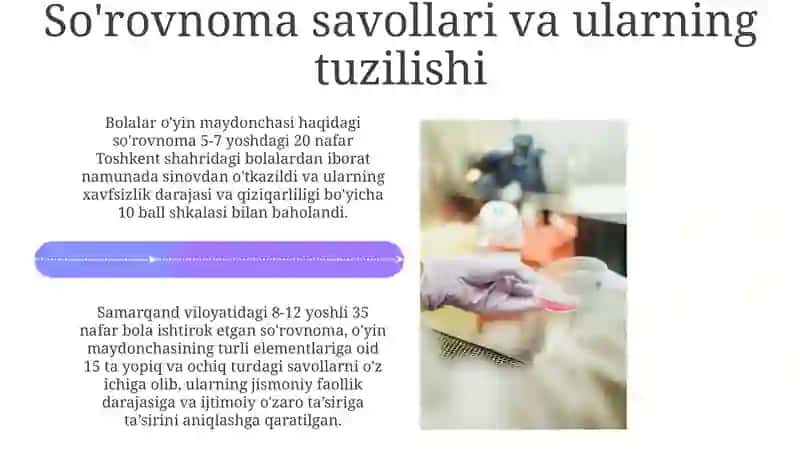 Bolalar oʻyinlari tizimi boʻyicha test va blis soʻrovnoma 4
