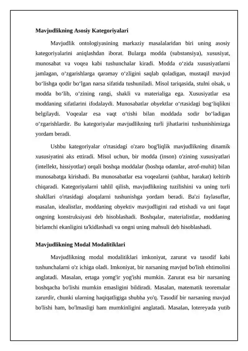 Borliq falsafasi (Ontologiya) 4