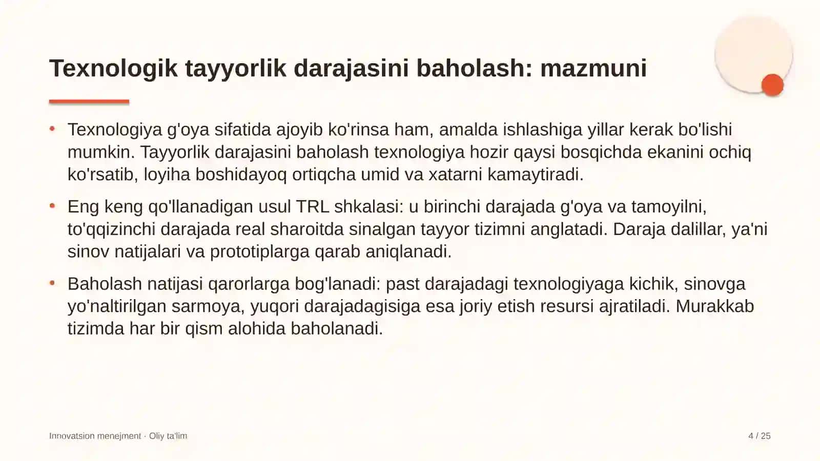 Limonchilikda texnologik tayyorlik darajasini baholash 4
