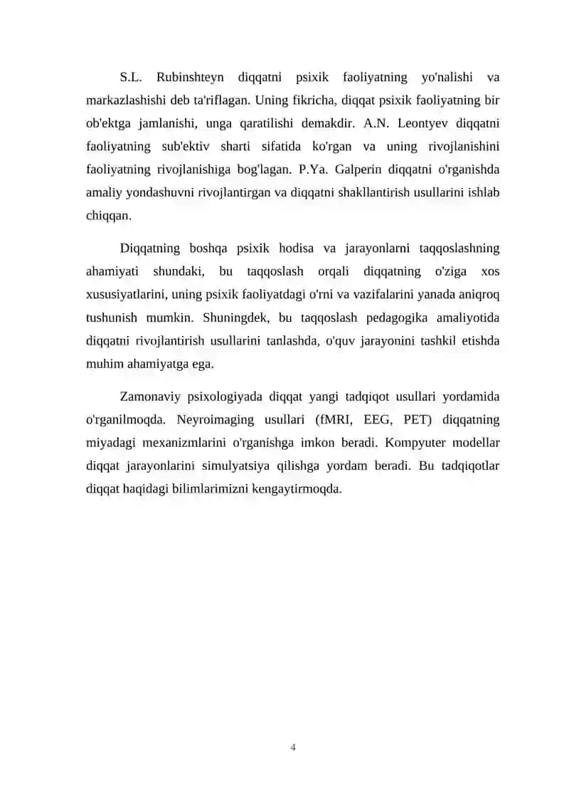 DIQQATNING BOSHQA PSIXIK HODISA
VA JARAYONLARNI TAQQOSLASH 4