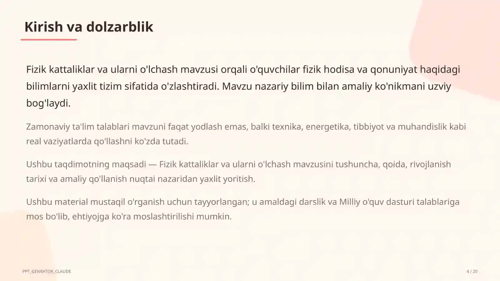 Fizik kattaliklar va ularni o'lchash (6-sinf) 4