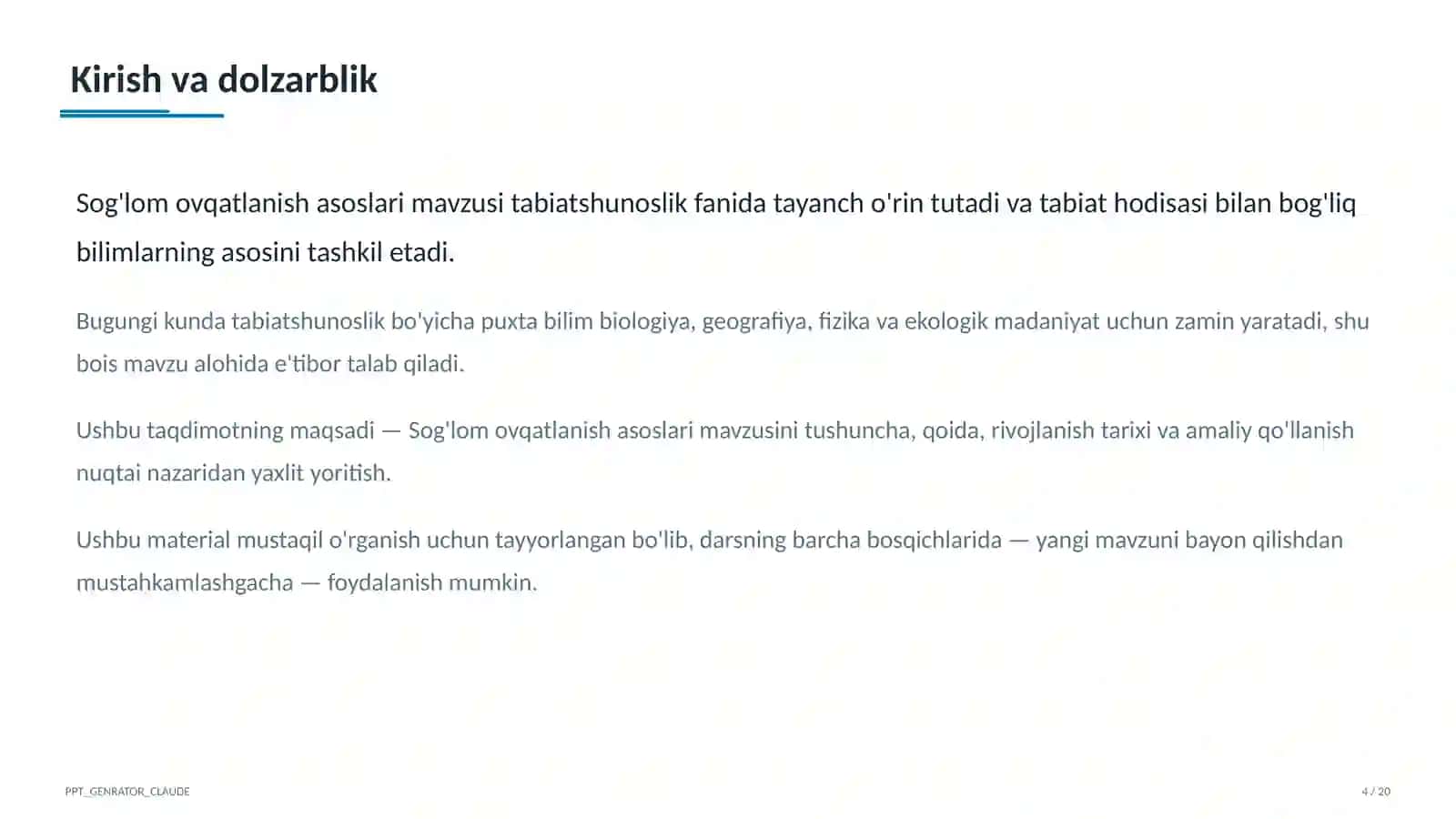 Sog'lom ovqatlanish asoslari (3-sinf) 4