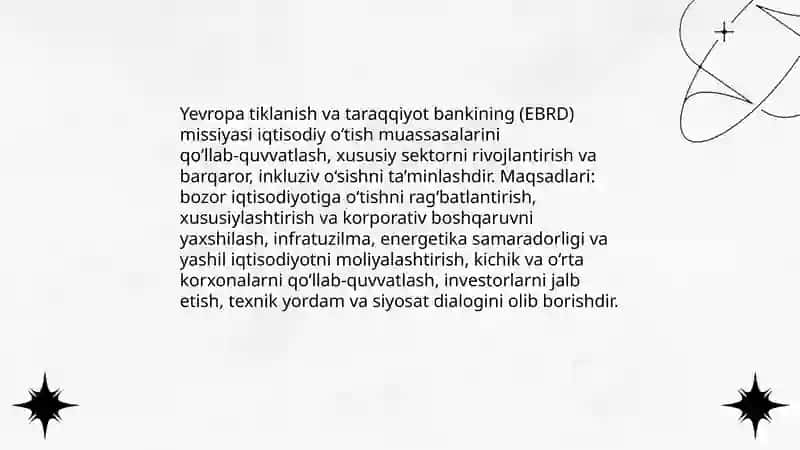 Yevropa tiklanish va taraqqiyot banki faoliyat 4