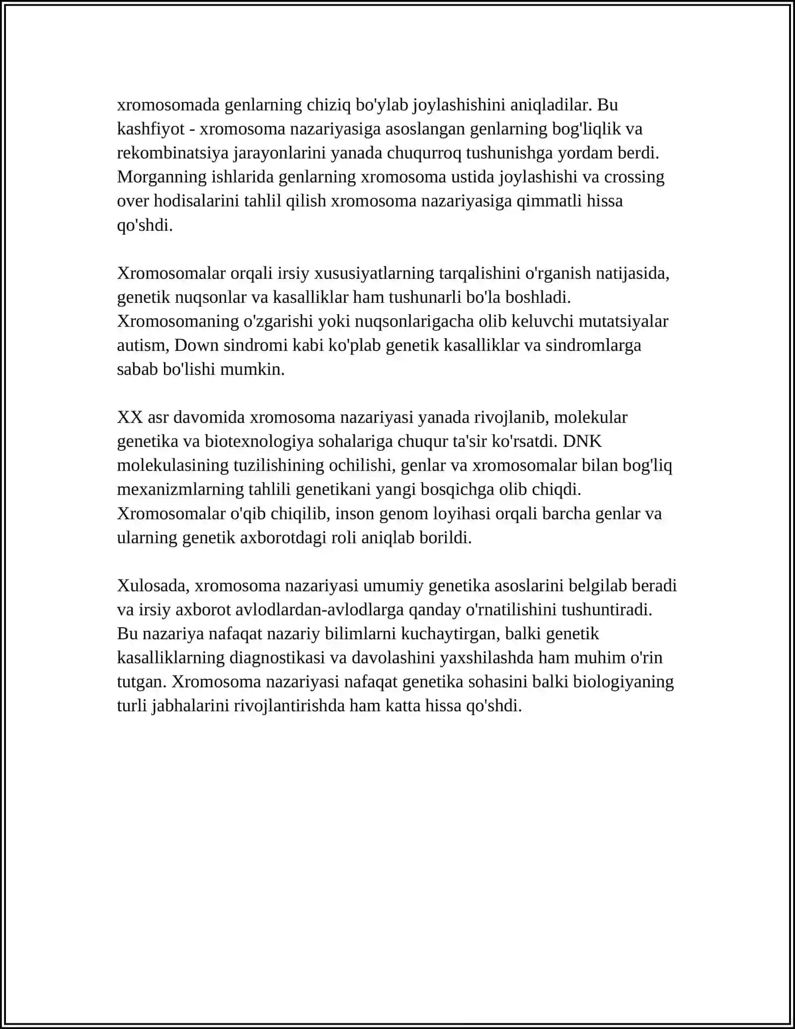 UMUMIY GENETIKA ASOSLARI. XROMOSAMA NAZARIYASI 4