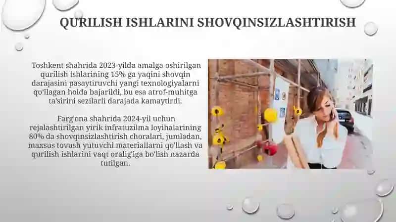 Shahar koʻcha va yoʼllarida shovqindan himoyalash tadbirlarini ishlab chiqish 4