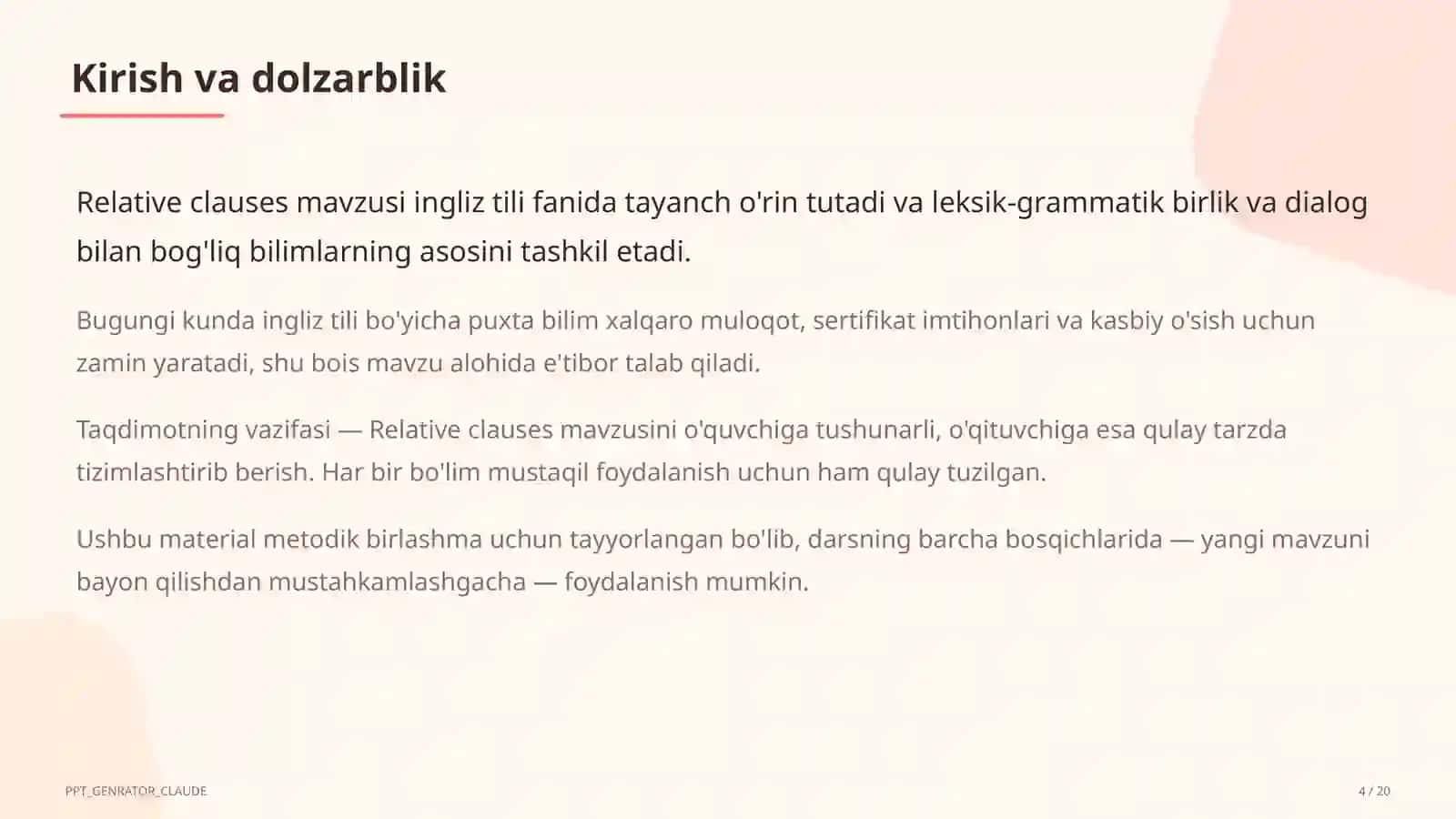 Relative clauses (10-sinf) 4
