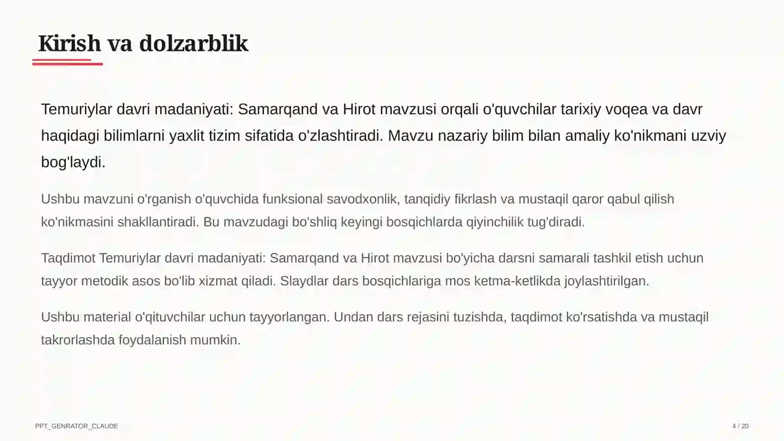 Temuriylar davri madaniyati: Samarqand va Hirot (8-sinf) 4