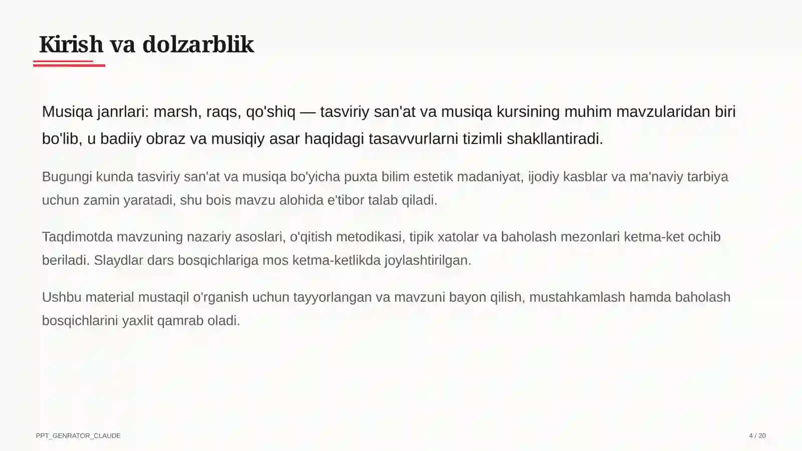 Musiqa janrlari: marsh, raqs, qo'shiq (4-sinf) 4