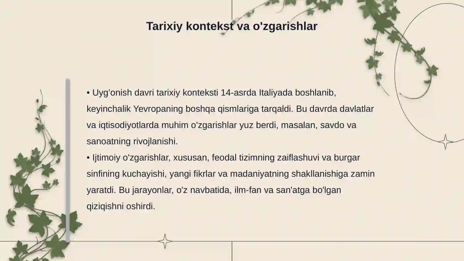Uyg’onish davrining falsafiy,tarixiy va badiiy omillari 4