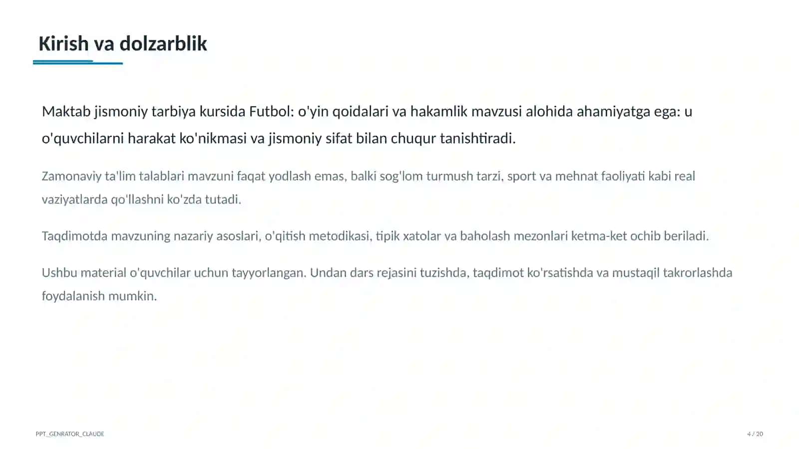 Futbol: o'yin qoidalari va hakamlik (9-sinf) 4
