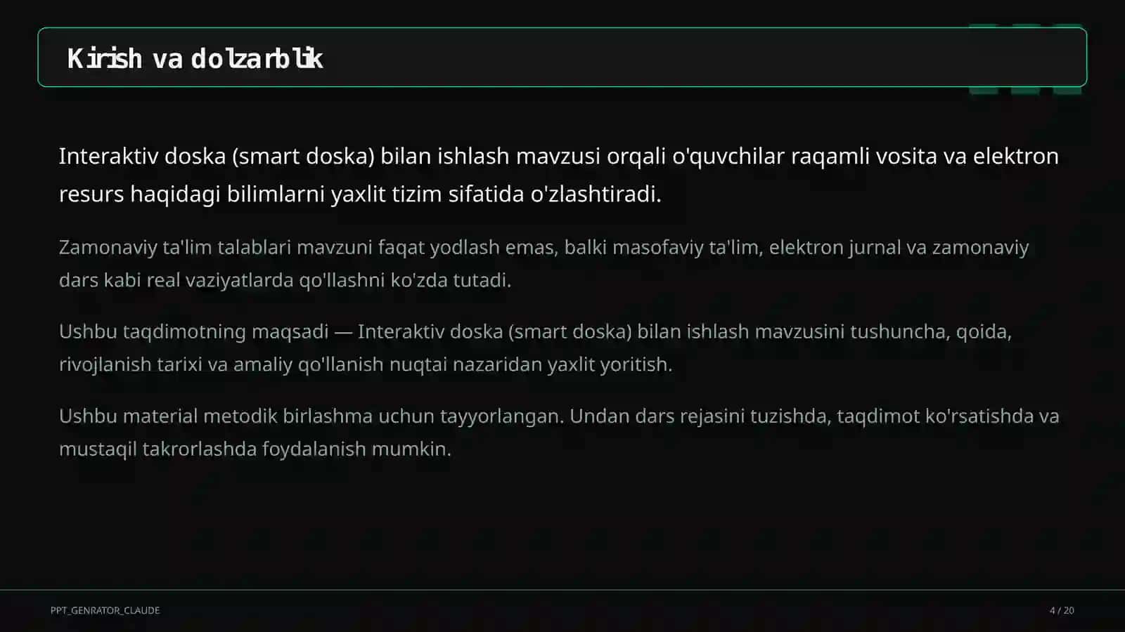 Interaktiv doska (smart doska) 4