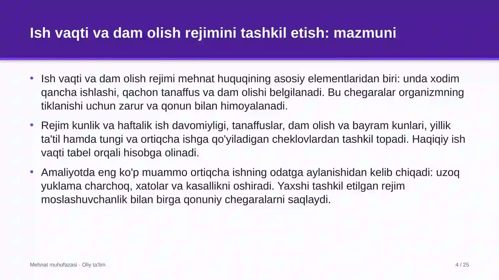 Dublyaj studiyalarida ish vaqti va dam olish rejimini tashkil etish 4