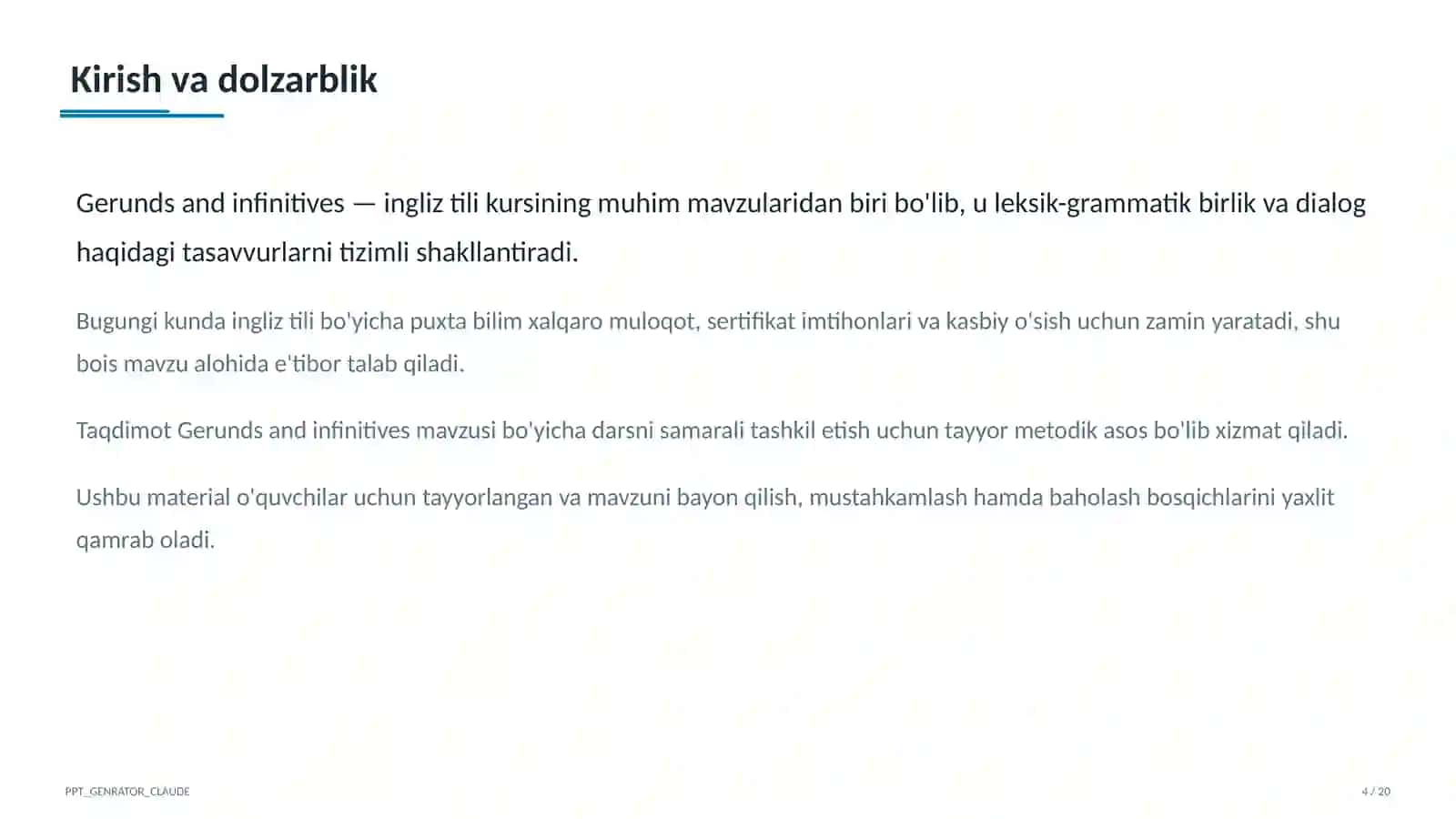 Gerunds and infinitives (11-sinf) 4