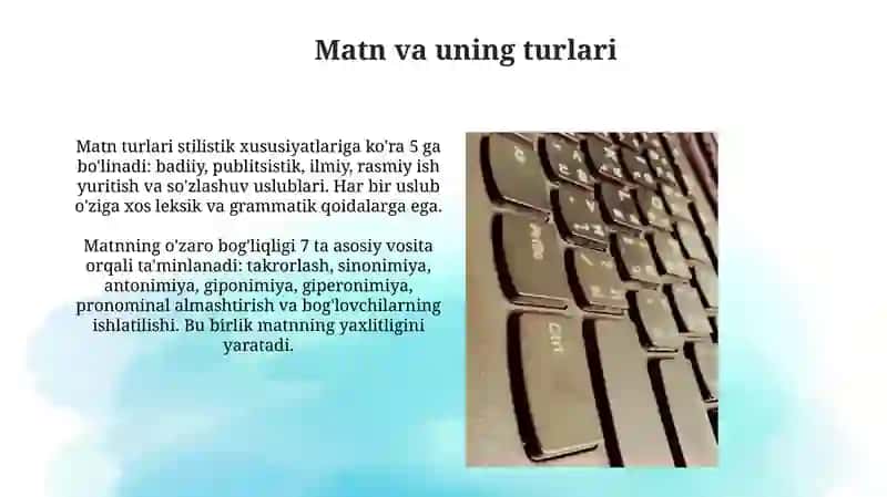 Matn va uning turlari 4