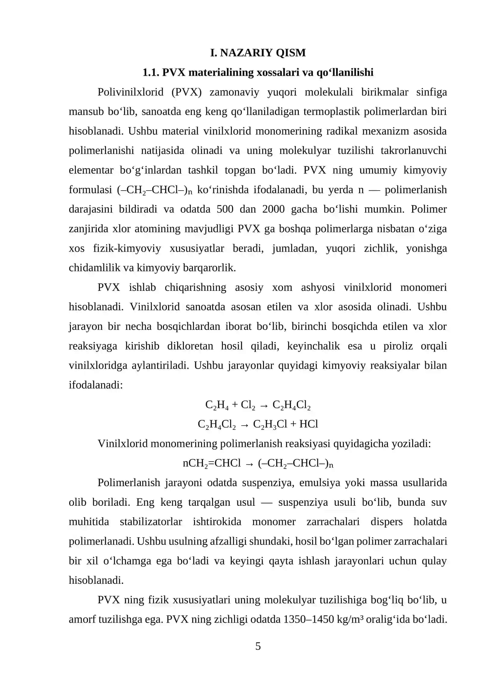 PVX asosida diametri 100 mm bo’lgan truba chiqarish texnologik liniyasini loyihalash. Q=380 kg/soat 4