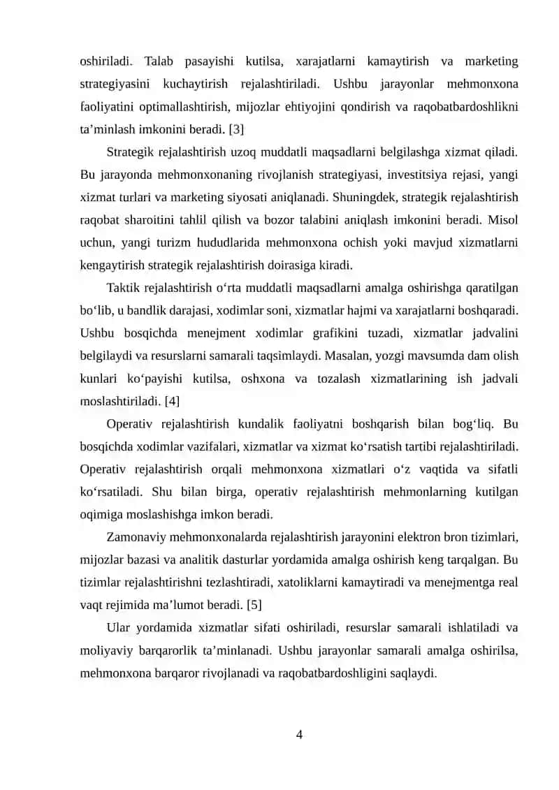 MEHMONXONA FAOLIYATINI REJALASHTIRISH VA BASHORAT QILISH 4