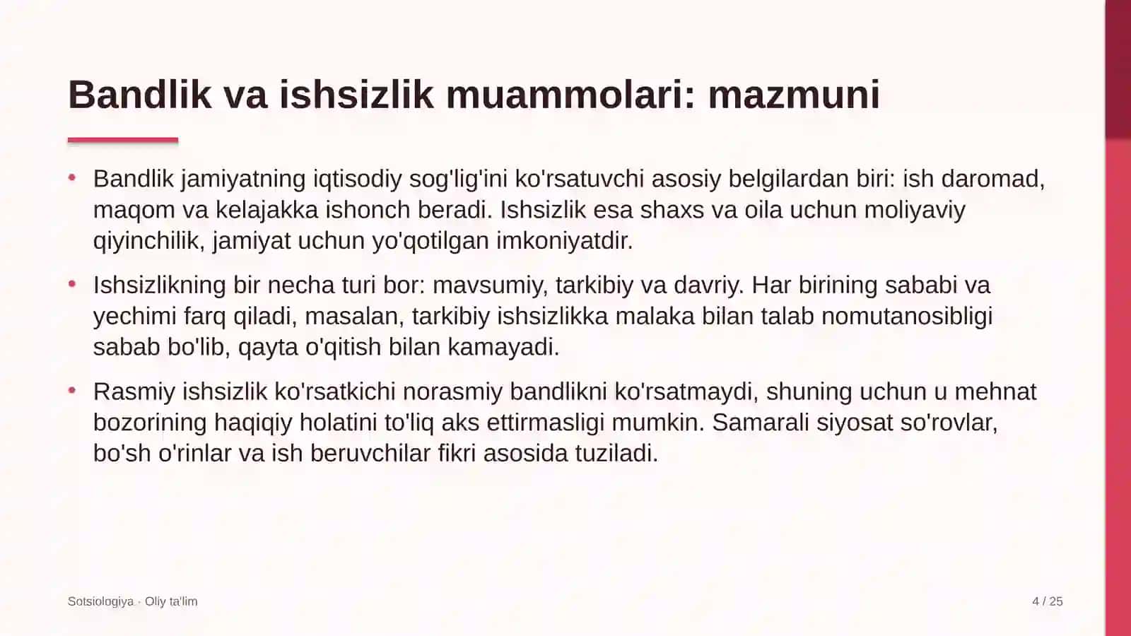Byudjet tashkilotlarida bandlik va ishsizlik muammolari 4