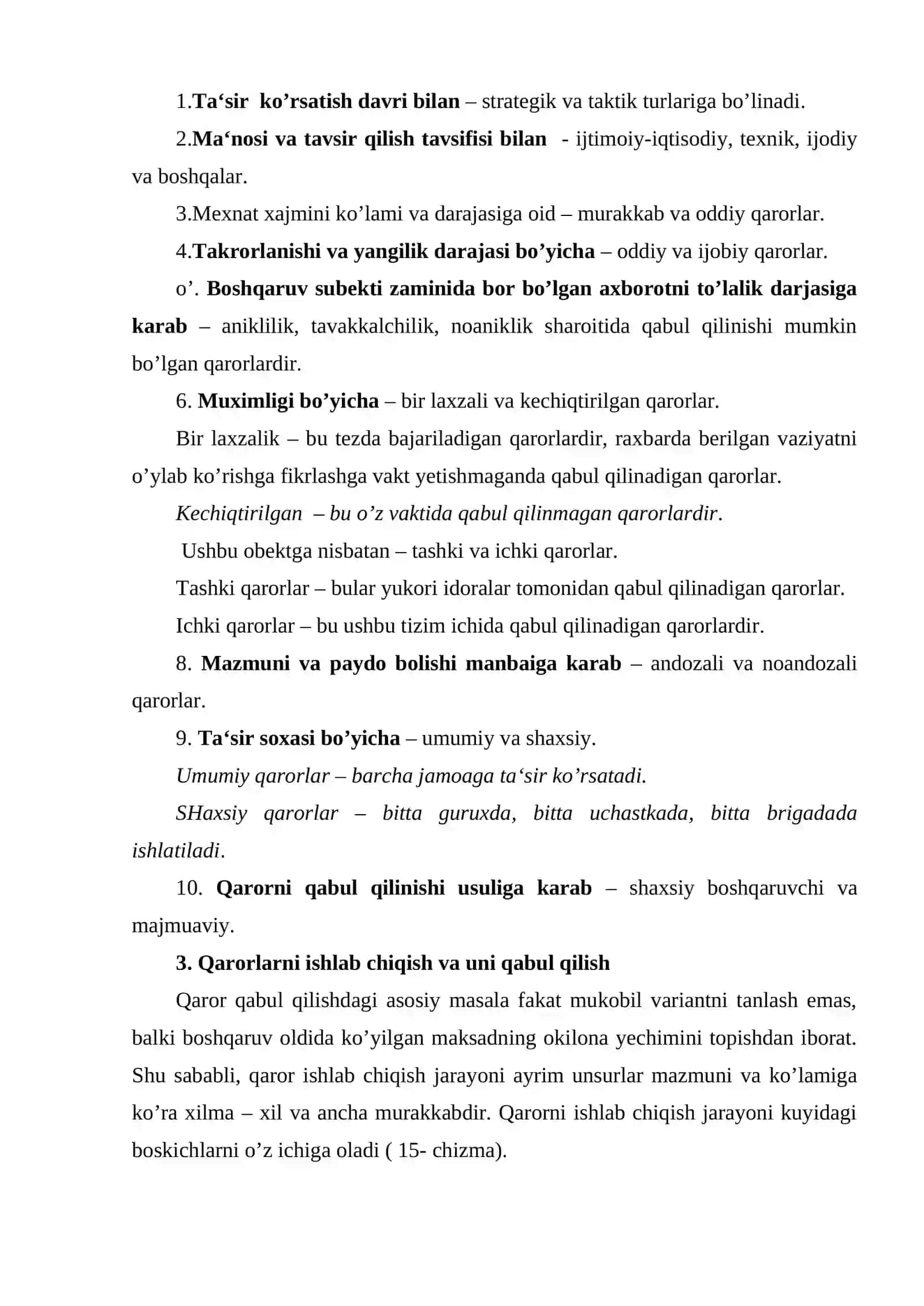 Boshqaruv qarorlari va ularni ishlab chiqish 4