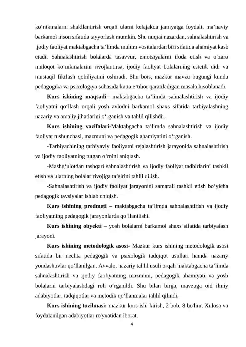 Maktabgacha taʼlimda sahnalashtirish va ijodiy faoliyatga oʻrgatish fanining yosh avlodga barkamol inson qilib tarbiyalashdagi roʻli.docx 4