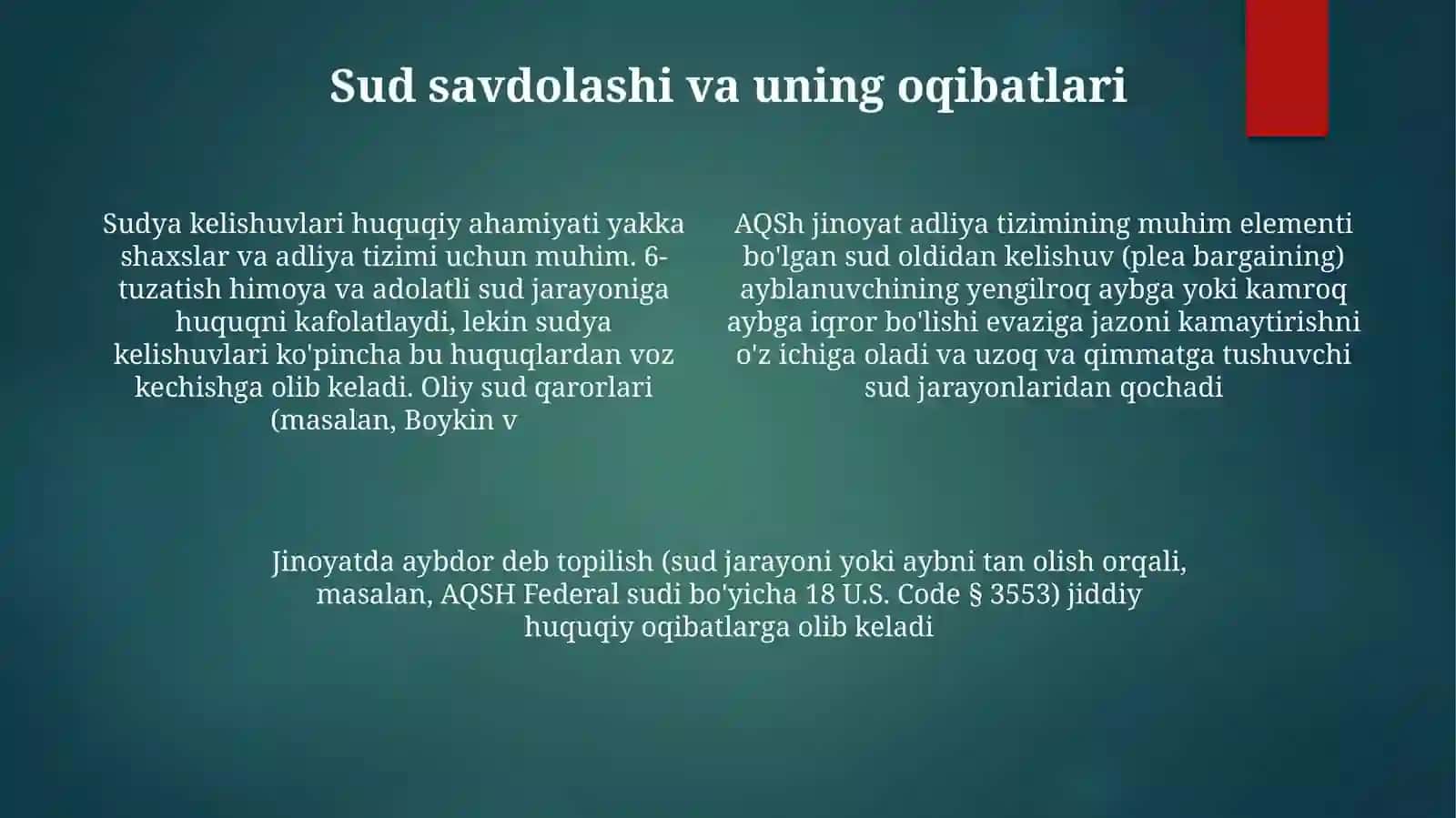 Jinoyat huquqida sudlanganlik tushunchasi, huquqiy ahamiyati va oqibatlari 4
