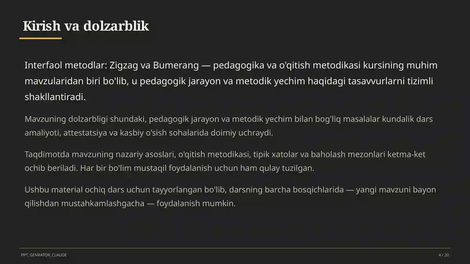 Interfaol metodlar: Zigzag va Bumerang 4