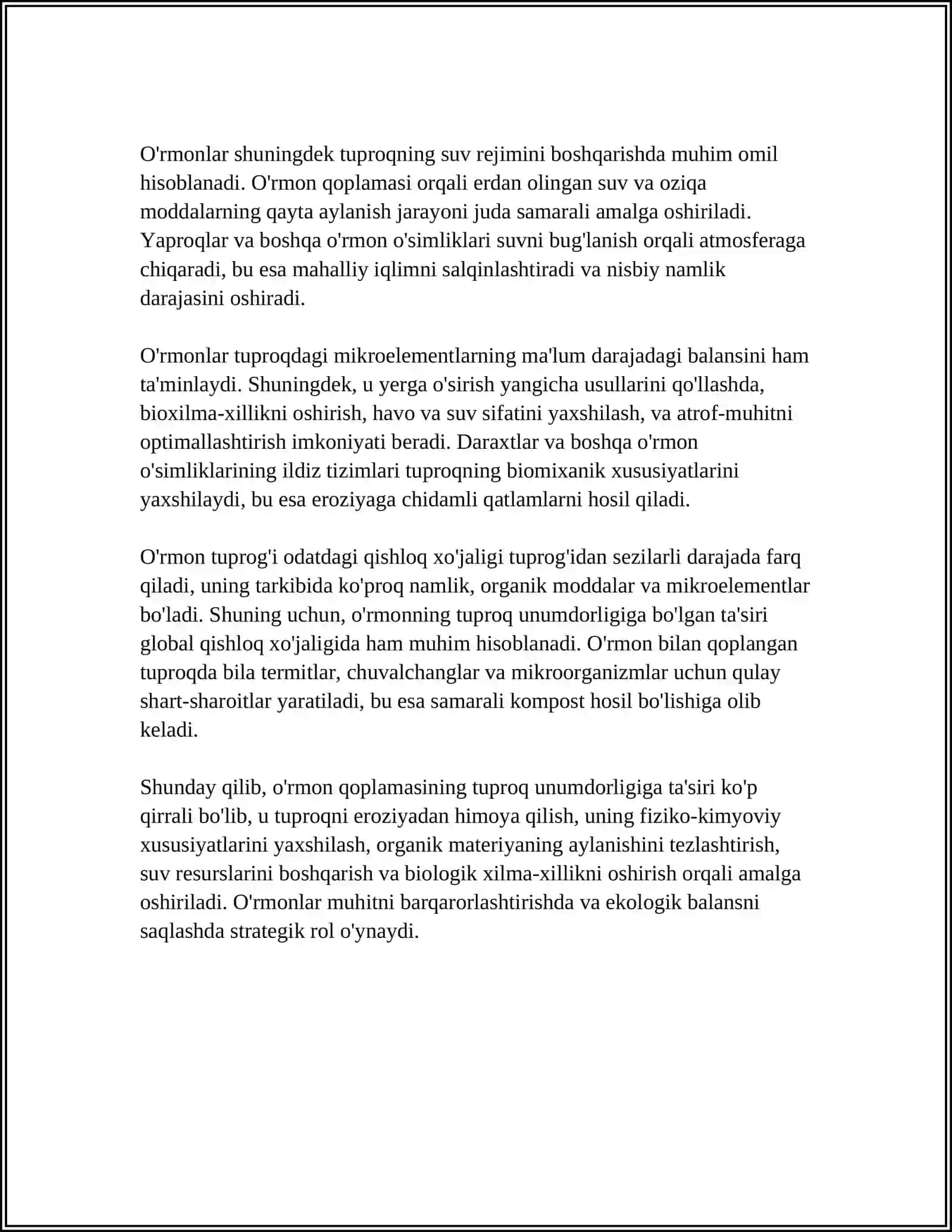 ORMON VA TUPROQ ORTASIDAGI BOG'LIQLIK 4