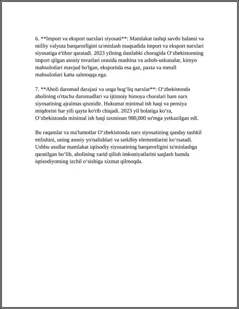 Oʻzbekistonda narx siyosati 4