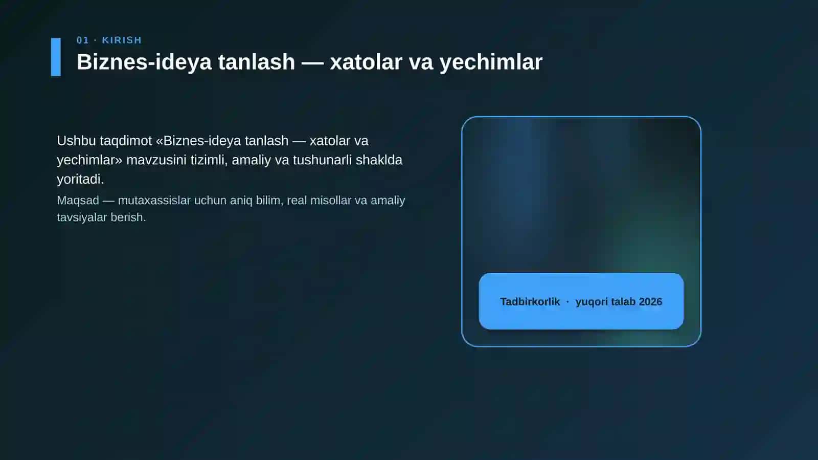 Biznes-ideya tanlash — xatolar va yechimlar 4
