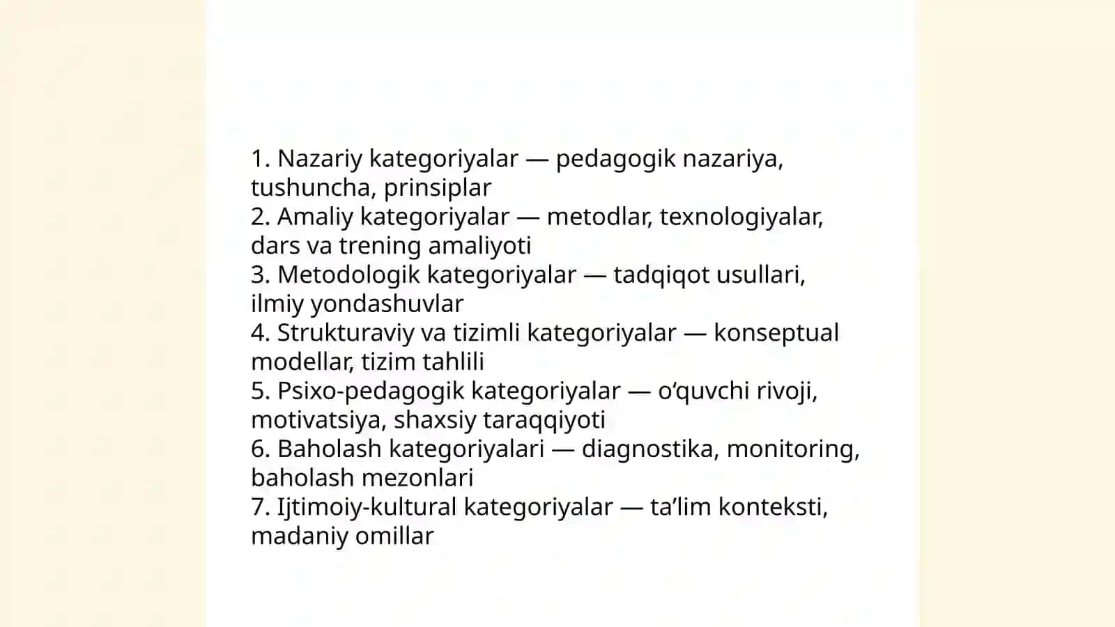 Pedagogik tadqiqotlarning asosiy kategoriyalari va tushunchalari 4