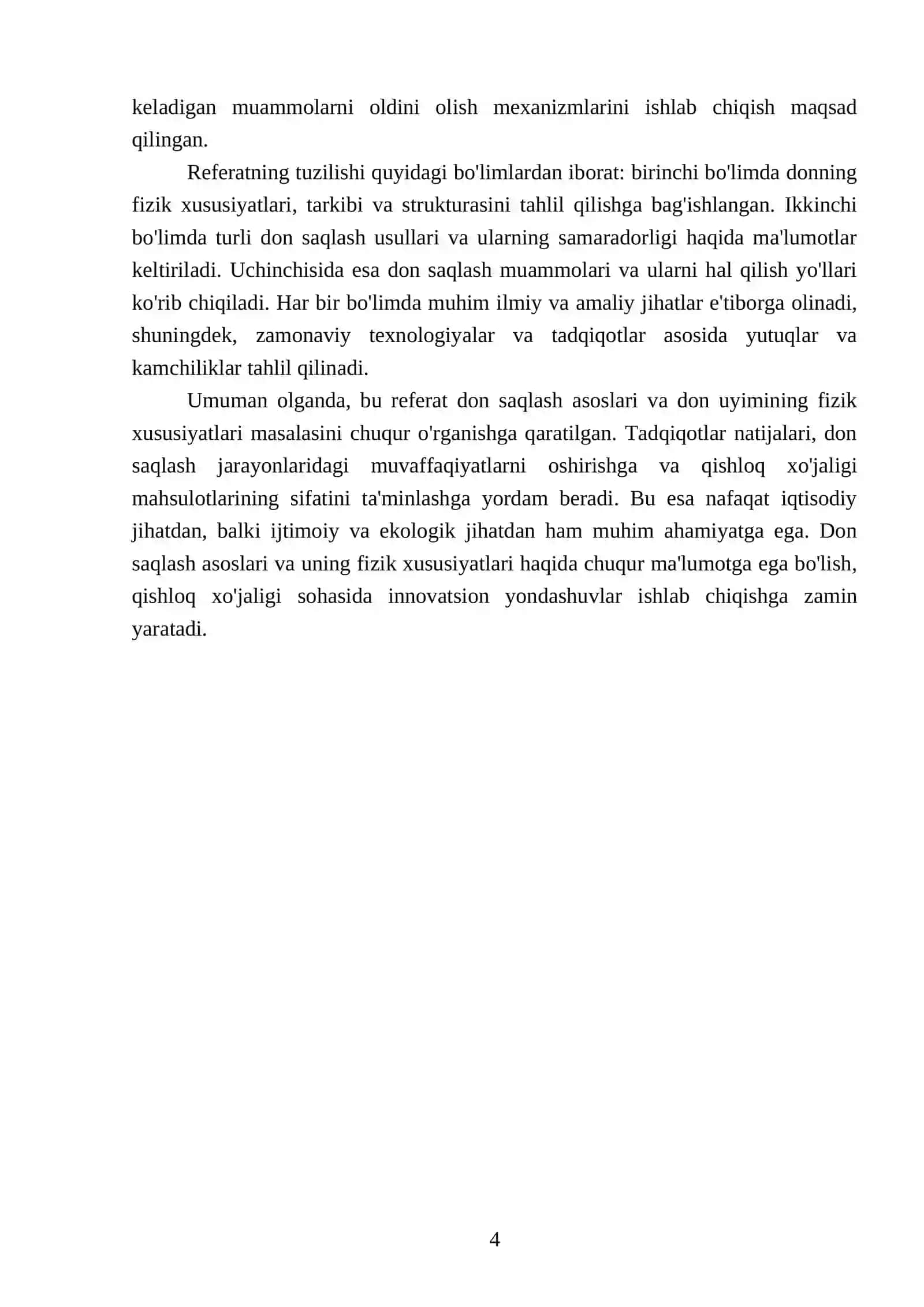 Don saqlash asoslari.Don uyimining fizik xususiyatlari 4