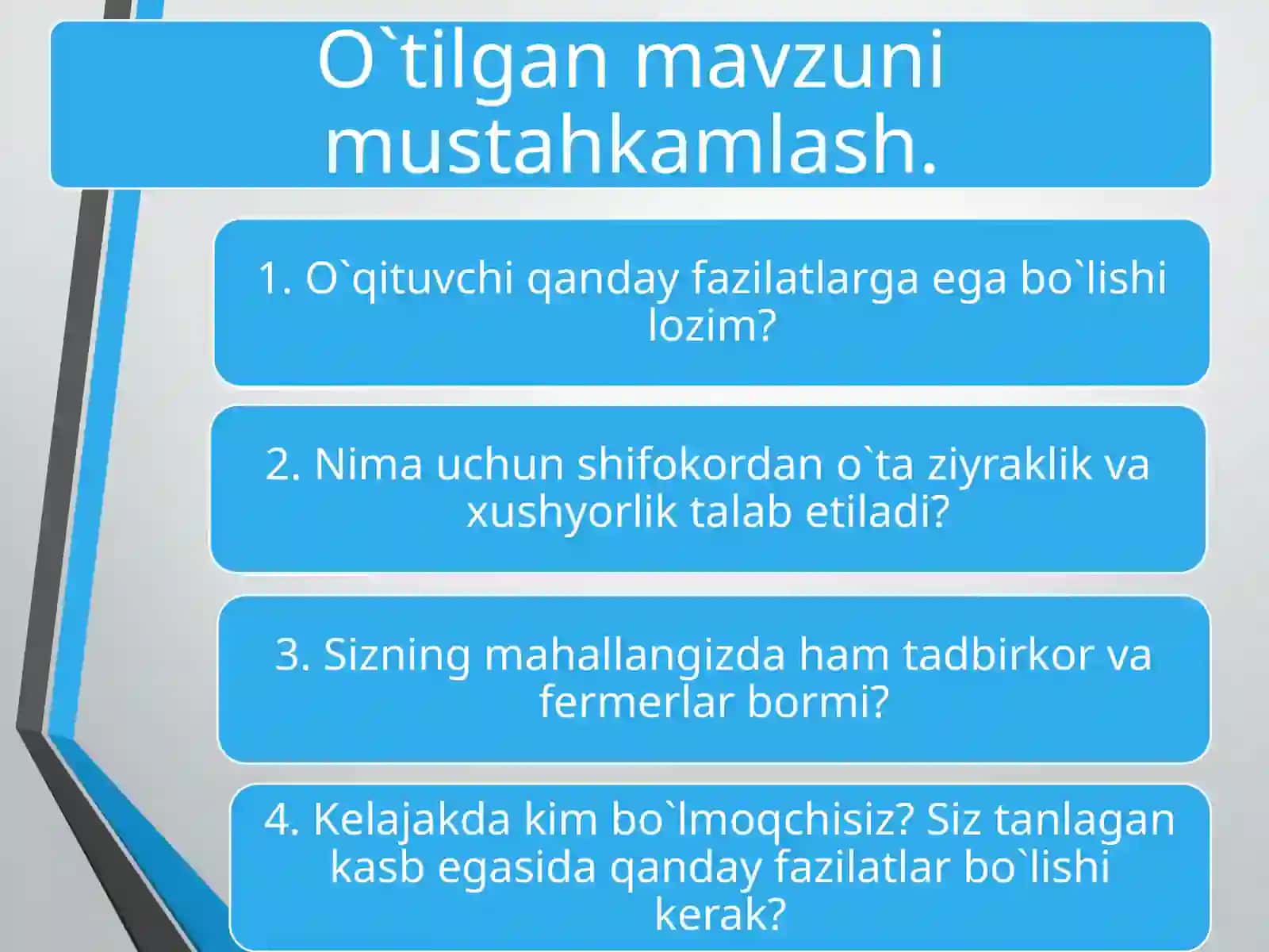 4-sinf Tarbiya fanidan Mehnat qilish va kasb tanlash huquqi dars ishlanma 4