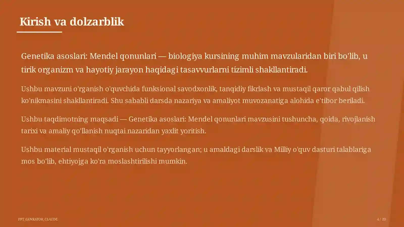 Genetika asoslari: Mendel qonunlari (9-sinf) 4